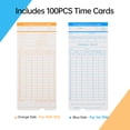 thumbnail image 3 of S-158 Automatic Time Clock Machine by Bisofice - Battery-Powered (10.8V 800mAh) with 100 Time Cards, 2 Inked Ribbons, Power Adapter & Manual - 3-Shift Support, Wall/Desktop Mountable, US Plug - Ideal, 3 of 6