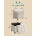 thumbnail image 3 of Otomana de almacenamiento SONGMICS, cubo plegable, 37 L, terciopelo, capuchino, 3 of 6