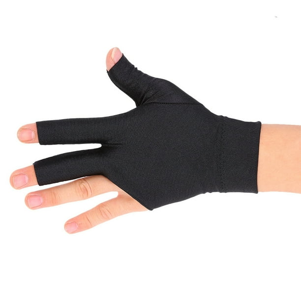 Guante de Billar para Mano Izquierda, Diseño Abierto de Tres Dedos, Mejor Agarre y Trazo, Guante de Billar Con Guantes de Material de Spandex