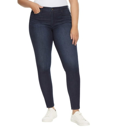 Jessica Simpson Women's High Rise Skinny Jean (Dark Blue, 16)