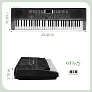 Glarry 61 Keys Keyboard Piano with X Stand, Bench, Built In Speakers for Beginners, for Beginners