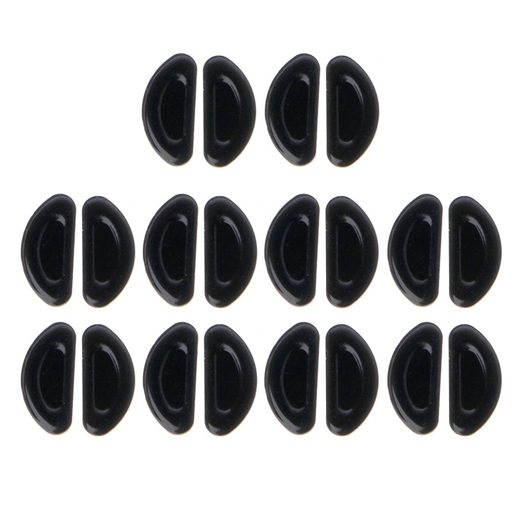 GENEMA 10 Pairs Adhesive Eye Glasses Nose Pads D Shape Stick on Anti