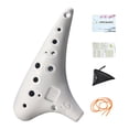 thumbnail image 2 of Ocarina de 12 agujeros con bolsa de almacenamiento, práctica y portátil, instrumento de ocarina C para niños, ideal para principiantes y amantes Blanco, 2 of 8