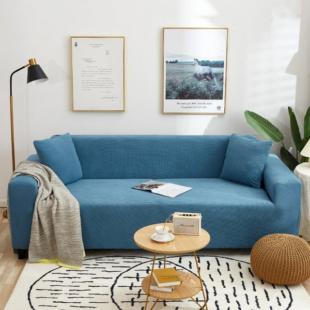 Elastic Sofa Covers For Living Room Geometric ArmChair Knitted Corn Grid Fabric Sofa Slipcovers Chair Protector Home Decor DMH