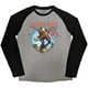 thumbnail image 1 of Iron Maiden - Camiseta Trooper Burst Raglan para Adultos Unisex (Negro, Gris), 1 of 2