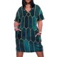 thumbnail image 2 of Vestido holgado con bolsillos y estampado dorado en azul verdoso intenso, vestidos de noche de lujo, vestidos de verano 2025, ropa de mujer 2025, 2 of 7