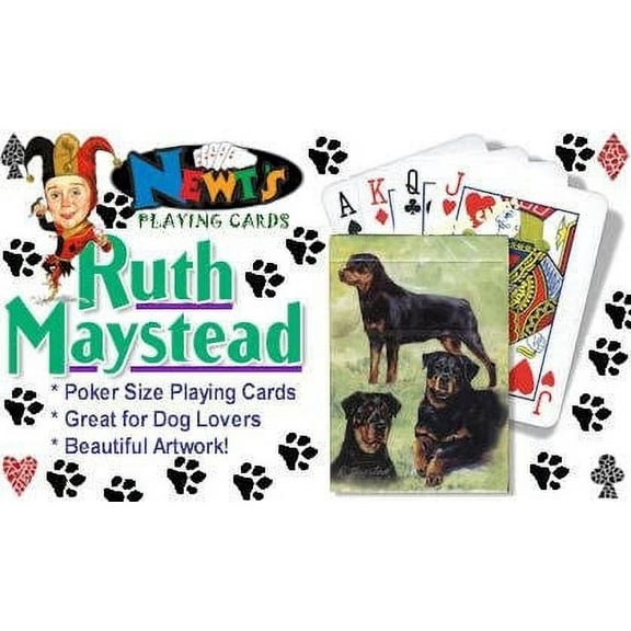 Best Friends Playing Cards, by Ruth Maystead - Rottweiler