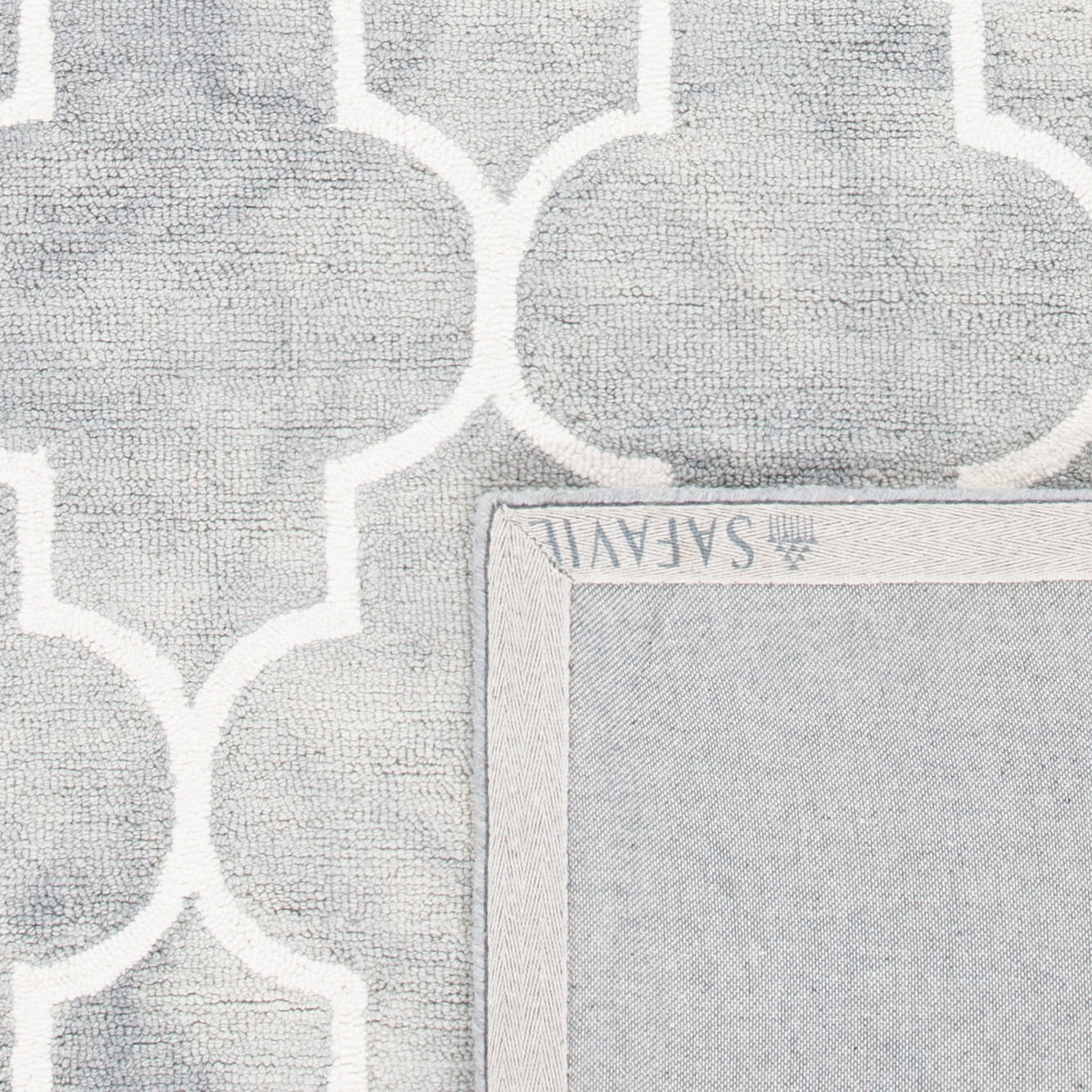 Safavieh Dip Dye Calanthe Geometric Wool Area Rug, Gray/Ivory, 5' x 5' Round