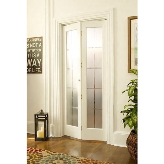 American Wood Mission Glass Bifold Door, 30-in. x 80-in., Unfinished Pine