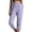 Purple, variant on Lindreshi Womens Capris with Pockets Cotton Womens Solid Color Comfortable Elastic Waist Casual Trousers with Pocket