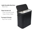 thumbnail image 3 of Drevy Double Laundry Hamper with Lid and Cloth Liner - Bamboo - Black - Easily Transport Laundry Basket - 2 Section Collapsible Hamper - String Handles, 3 of 8