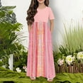 thumbnail image 4 of DecSea Robe Évasée Florale pour Filles Manches Courtes avec Poches, Tenue Décontractée Vacances/quotidien, 4 of 5
