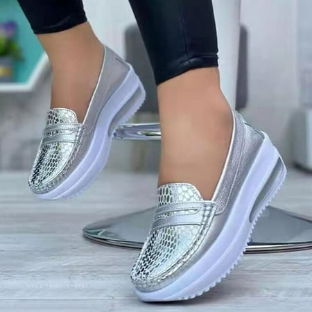 

Sneakers Women Fashion Designer Casual Shoes Women Slip On Platform Shoes Zapatillas Chunky Heels Loafers Woman Vulcanize Shoes