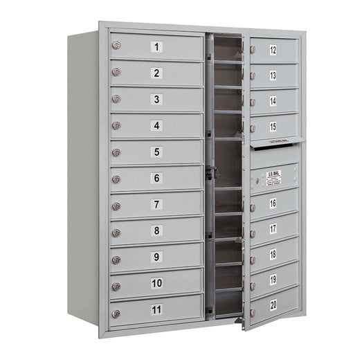 4C Horizontal Mailbox - 11 Door High Unit - Double Column - 20 MB1 Doors - Aluminum - Front Loading - Private Access