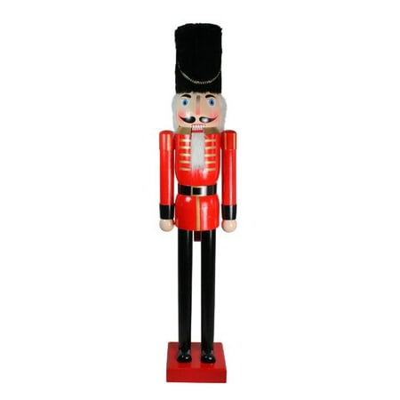 Northlight Seasonal Giant Commercial Size Red and Black Wooden Christmas Nutcracker Soldier 
