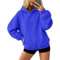 thumbnail image 2 of Garbnen Hoodies for Women Oversized Long Sleeve Women's Sweatshirt Soft Fall Winter Loose Fit Casual Fashion Pullover Tops for Women with Pocket Blue XXL, 2 of 6