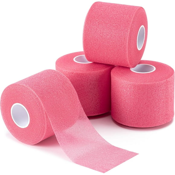 Woeilo 4 Pcs Pre Wrap Athletic Tape, Foam Underwrap Bandage Sports Tape, Wrists Elbow Knees Ankles Tape for Gymnastics Boxing Climbing Pink