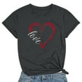thumbnail image 2 of ICHUANYI Women's T-shirt Fashion Casual Crew Neck Short Sleeve Tops Valentine's Day Print Shirts Cloth New Trending, 2 of 3