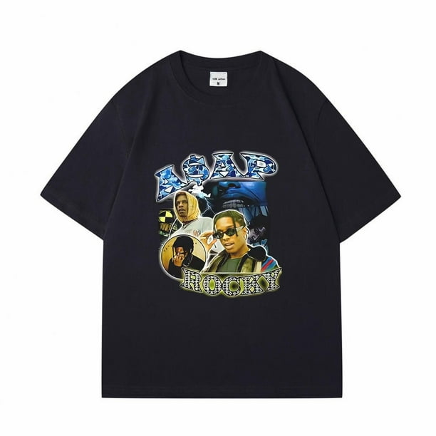 Camisetas con estampado de Eminem LiL Peep Asap Rock para hombre ropa de calle de Hip Hop camisetas informales de manga corta para hombre camisetas Unisex con cuello redondo Bodega Aurrera