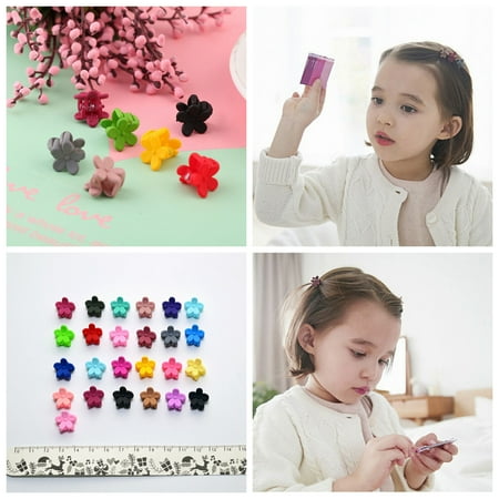 - 50PCS Hairpins,Kapmore Baby Girls Mini Flower Hair Claws Hair Clips, Assorted Color