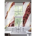thumbnail image 2 of Marble Red Sheer Curtains 72 Inch Length 2 Panels Set, Gold Foil Ceramic Style Cracks Scratches Voile Window Treatment Rod Pocket Curtains Sheers Drapes for Bedroom/Living Room/Kitchen 52"x72"x2, 2 of 7