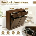 thumbnail image 6 of Magic Union Tilt Out Fluted Laundry Hamper Cabinet, 22 Gallon Double Hidden Laundry Hamper, Wooden Trash Can Cabinets with 2 Drawers, Modern Garbage Can Cabinet for Bathroom, Kitchen, 6 of 8