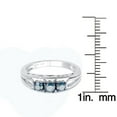 thumbnail image 2 of Sterling Silver with 0.50 cttw Genuine Blue Diamond Three Stone Promise Ring, 2 of 3