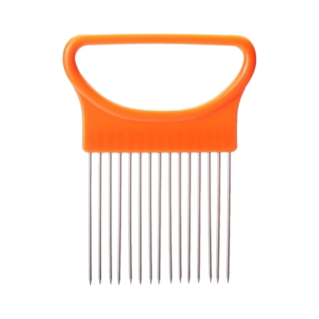 Creative Tools Onion Plug Stainless Steel Onion Needle Floss Needle Fruit and Vegetable Slice Holder (Orange)