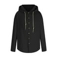thumbnail image 4 of Fengactive Men's Long Sleeve Shirts Drawstring Hooded Sweatshirts Casual Solid Color Button Shirts, 4 of 6