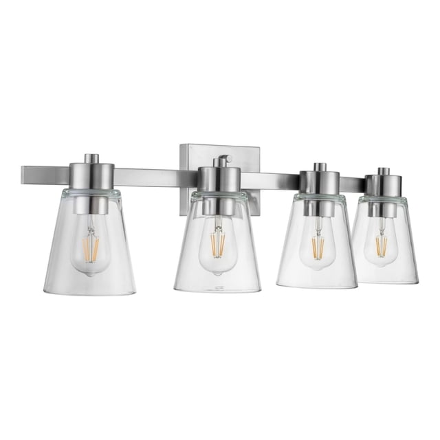 Prominence Home Fairendale 4 Light Brushed Nickel Bathroom Vanity Light with Clear Glass