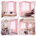 thumbnail image 5 of Sunyuer Pink Curtains for Girls Bedroom Voile, Cute Willow Pattern Kid Room Curtains 78 inches Length Light Pink Sheer Curtain 2 Panels Vine Leaf Curtain Drapes for Living Room,Balcony, Sunroom, 5 of 6