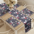 thumbnail image 2 of Ambesonne Floral Table Runner & Placemats, Vintage Style Flower Bouquet, Placemat 4 pcs + Runner 14"x90", Dark Indigo and Multicolor, 2 of 2