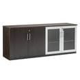 thumbnail image 3 of Mayline Low Wall Cabinet with Doors (Wood/Glass Door Combination), Mocha, 3 of 5