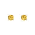 thumbnail image 3 of Clara Pucci 0.5Ct Natural Citrine Round Cut VVS1 Push Back Stud 18k Solid hypoallergenic Gold Designer Earrings For November, 3 of 7