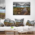 thumbnail image 3 of Designart Cloudy Sky above Mountain Lake - Landscape Printed Throw Pillow - 16x16, 3 of 4
