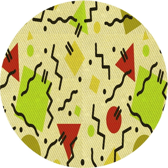 Ahgly Company Indoor Round Patterned Dark Golden Rod Brown Area Rugs, 7' Round