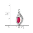 thumbnail image 4 of 14K White Gold Charm Pendant Ruby Marquise Red Diamond Round, 4 of 4