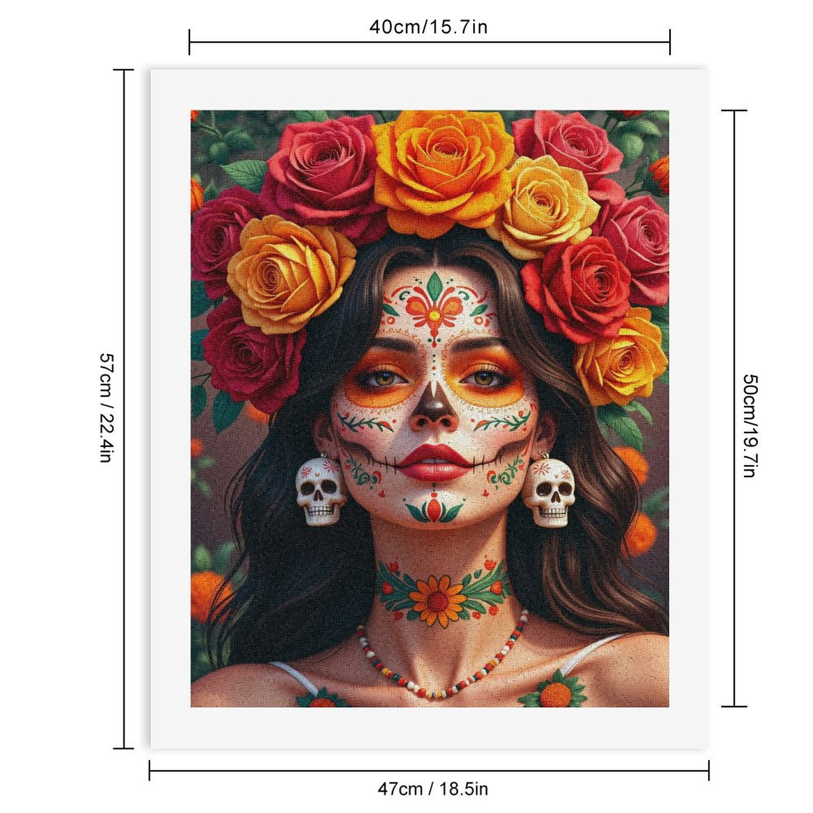 Paint By Numbers Kit for Adults Beginner - DIY Festive Face Art Floral Crown Canvas Painting Kits for Adults, Frameless Paint By Number for Adults for Home Wall Decor 16x20 Inch