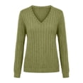 thumbnail image 7 of SHTXOZHI Women's Long Sleeve Tops Trendy Pullover Knitted V-Neck Shirts Casual Solid Color Fall Winter Base Layer Sweaters, 7 of 7
