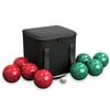 Bocce Ball Set- Outdoor Family Bocce Game for Backyard, Lawn, Beach and More- Red and Green Balls, Pallino, and Equipment Carrying Case by Hey! Play!