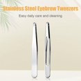 thumbnail image 3 of Self-Care Durable Oblique Tweezers Ergonomic Design Portable Forehead Trimmer Tweezers Easy to Use Stainless Steel Material Precise Selection Tweezers Tools, 3 of 8