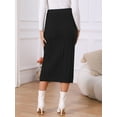 thumbnail image 5 of DARING DIVA Women's Ribbed Knit Elastic High Waist Sweater Midi Skirt L Black, 5 of 7