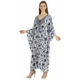 thumbnail image 3 of Moomaya Kimono Maxi Dress Printed Long Kaftan For Women Cover-Up Caftan Beach Resort Dress, 3 of 7