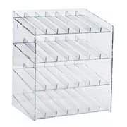 Azar Displays 4-tiered 28 Compartment Pegboard or Slatwall Cosmetic Counter Display 222989