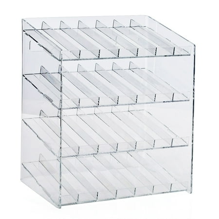 UPC: 0794504706161 | Azar Displays 4-tiered 28 Compartment Pegboard or Slatwall Cosmetic Counter Display 222989