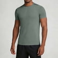 thumbnail image 2 of LMOIPLI Slim Fit T Shirts for Men Workout High Elasticity Quick Drying Loose Tee Tops Athletic Short Sleeves Crewneck Tees Army Green XL, 2 of 9