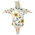 thumbnail image 2 of FORMRS Wearable Blanket Hoodie with Sleeves for Kids Cozy Flannel Sweatshirt, Sunflower Pattern, 2 of 7