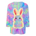 thumbnail image 6 of VgaVtl 3/4 Sleeve Women's Easter Tops Holiday Tie Dye Shirts for Women Casual Loose Festivals Pullover Tops, 6 of 6
