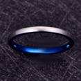 thumbnail image 3 of 2mm Tungsten Rings for Unisex Matte Silver-Blue Stackable Slim Wedding Bands Size 7-12, 3 of 6