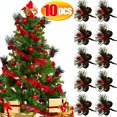 thumbnail image 2 of Rama de bayas rojas artificiales de Navidad, copo de nieve, pino, aguja, cono, ramas para Navidad, corona de bricolaje, suministros de decoración de Noel, 10 piezas, 2 of 4